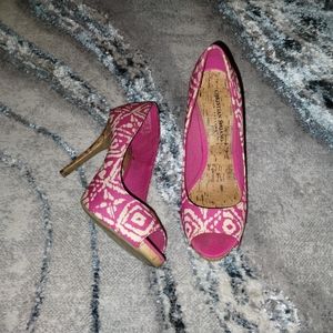Pink Open-Toe Heels, Size 8
